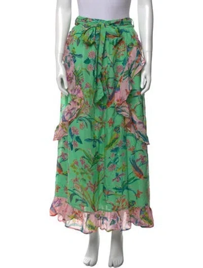 Pre-owned Banjanan Silk Midi Length Skirt W/ Tags In Multi