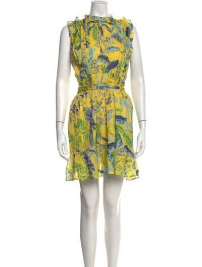 Pre-owned Banjanan Silk Mini Dress In Yellow