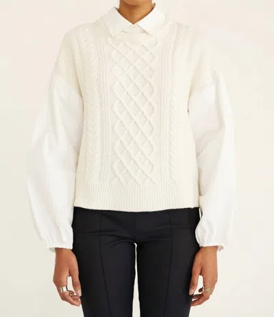 Banjanan Skye Cable Shirt In Ivory In Multi