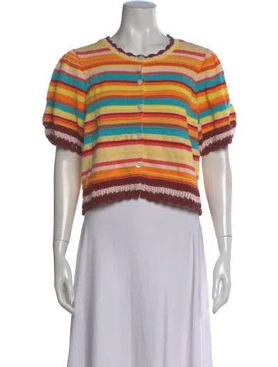 Pre-owned Banjanan Striped Crew Neck Sweater In Multi