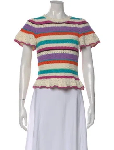 Pre-owned Banjanan Striped Crew Neck Sweater In Multi
