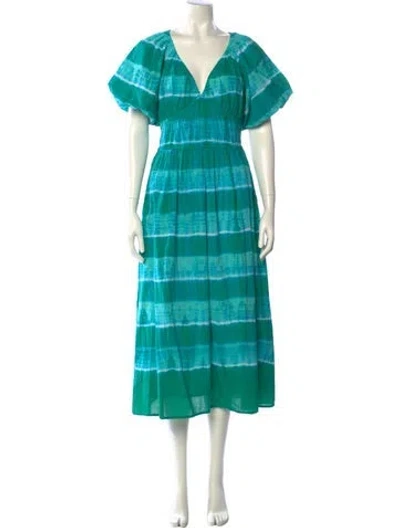 Pre-owned Banjanan Striped Long Dress In Multi