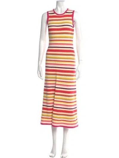 Pre-owned Banjanan Striped Long Dress In Multi