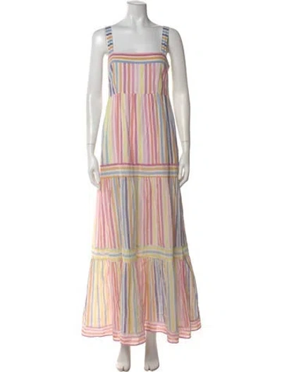 Pre-owned Banjanan Striped Long Dress In Pink