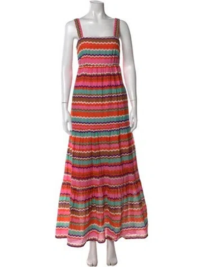 Pre-owned Banjanan Striped Long Dress In Pink