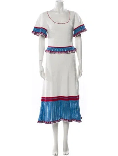 Pre-owned Banjanan Striped Midi Length Dress In Multi