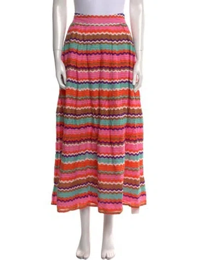 Pre-owned Banjanan Striped Midi Length Skirt In Pink