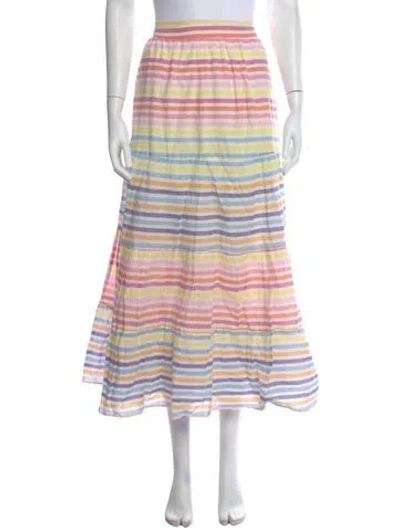 Pre-owned Banjanan Striped Midi Length Skirt W/ Tags In Pink