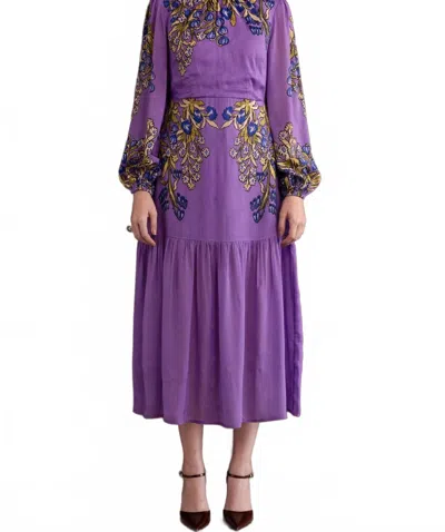 Banjanan Sumnia Midi Dress In Unicorn Tapestry Violet In Purple