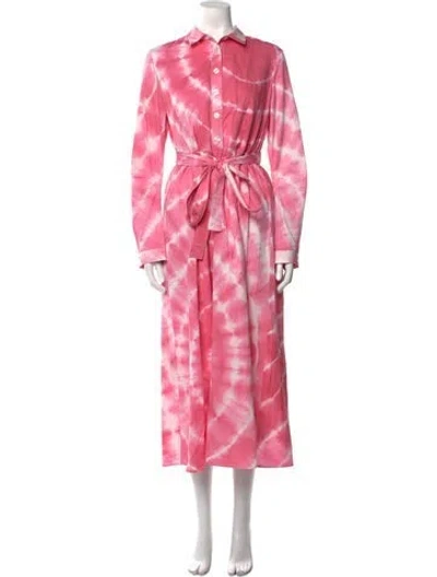 Pre-owned Banjanan Tie-dye Print Long Dress In Pink