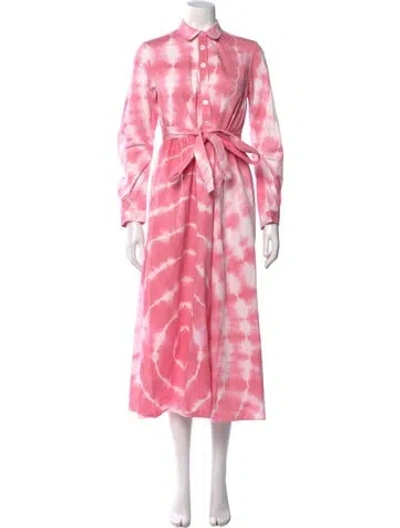 Pre-owned Banjanan Tie-dye Print Long Dress In Pink