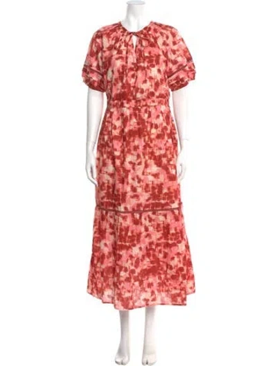 Pre-owned Banjanan Tie-dye Print Long Dress W/ Tags In Pink