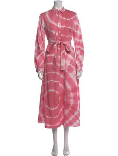 Pre-owned Banjanan Tie-dye Print Long Dress W/ Tags In Pink