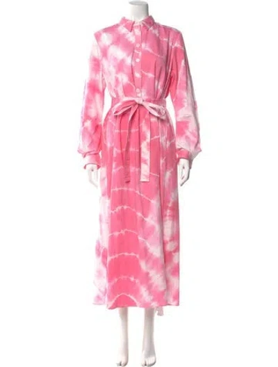 Pre-owned Banjanan Tie-dye Print Long Dress W/ Tags In Pink