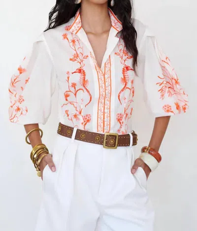 Banjanan Tilly Long Sleeve Top In Tidepool Blush In Multi