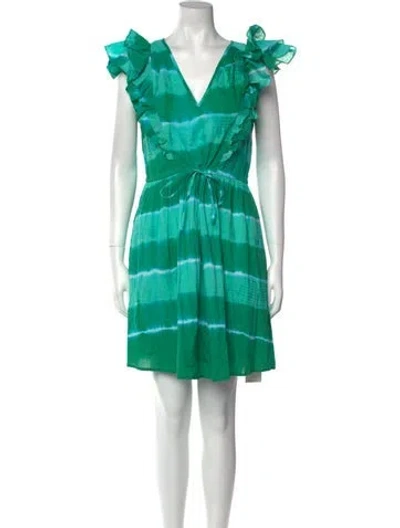 Pre-owned Banjanan V-neck Knee-length Dress In Green