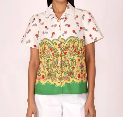 Banjanan Women's Iona Shirt In Paisley Ming In White