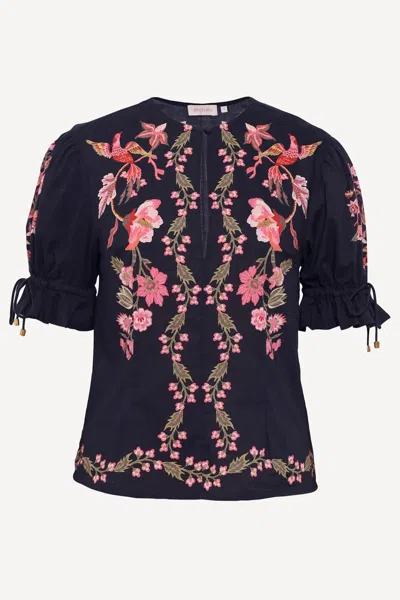 Banjanan Women's Ricki Top In Jet In Multi