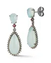 Banji Jewelry Silver 1.20 Ct. Tw. Diamond & Gemstone Drop Earrings