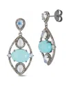 Banji Jewelry Silver 1.40 Ct. Tw. Diamond & Gemstone Drop Earrings