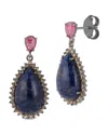 Banji Jewelry Silver 1.41 Ct. Tw. Diamond & Gemstone Drop Earrings