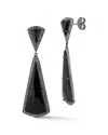 Banji Jewelry Silver 2.00 Ct. Tw. Diamond & Black Onyx Drop Earrings