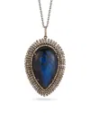 Banji Jewelry Silver 3.43 Ct. Tw. Diamond & Labradorite Statement Necklace