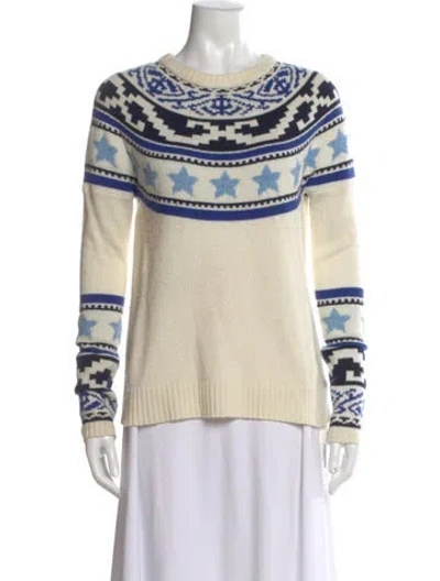 Pre-owned Banjo & Matilda Cashmere Patterned Sweater In Neutral