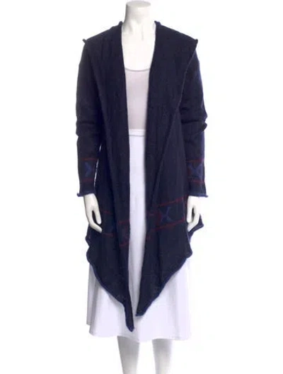 Pre-owned Banjo & Matilda Kid Mohair Open Front Sweater In Blue