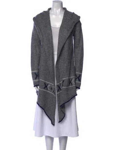 Pre-owned Banjo & Matilda Nylon Open Front Sweater In Gray