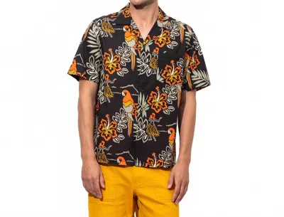 Banks Journal Aloha Club Short Sleeve Woven Shirt In Black