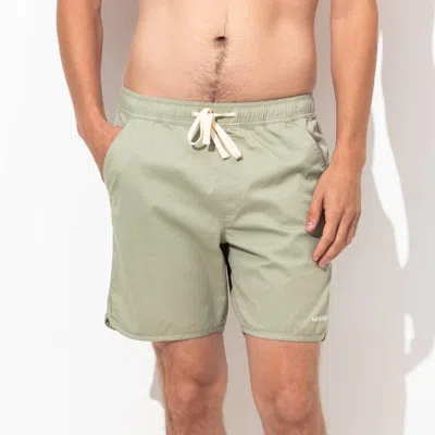 Banks Journal Label Elastic Boardshort In Green Tea