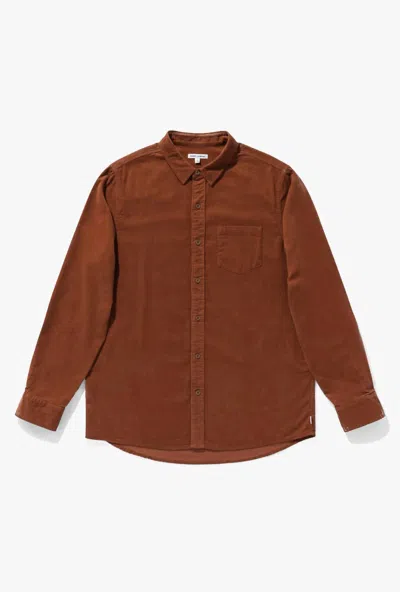Banks Journal Men's Roy Long Sleeve Woven Shirt In Baked Clay