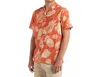 Banks Journal Vibes Short Sleeve Woven Shirt In Washed Red In Orange