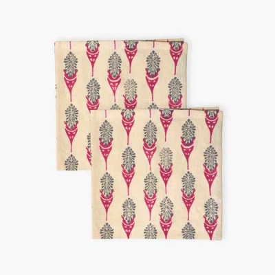 Banyan & Birch Bahaar Table Napkin Set Of 2 In Peach