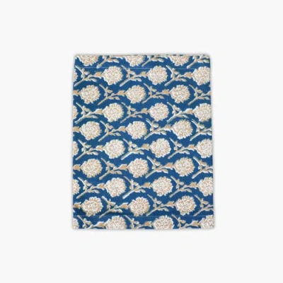 Banyan & Birch Nikhar Linen Hand-printed Runner In Blue