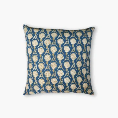 Banyan & Birch Nikhar Pure Linen Throw Pillow Cover In Blue