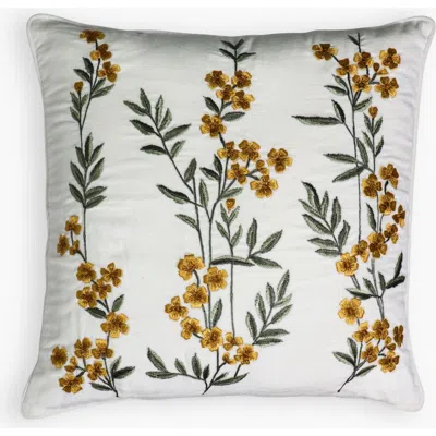 Banyan & Birch Ziva Cotton Velvet Throw Pillow Cover In Yellow