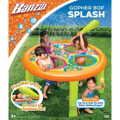 Banzai Gopher Bop Splash Sprinker - Play Wet Or Dry Pool Toy In Transparent
