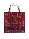 Bao Bao Issey Miyake Geometric Tote Bag Top Handles In Burgundy
