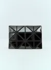 Bao Bao Issey Miyake High-shine Faux-leather Geometric-design Cardholder In Black