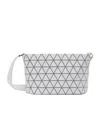 Bao Bao Issey Miyake Gray Crystal Matte Shoulder Bag In White