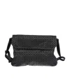 Bao Bao Issey Miyake Geometric Pattern Leather Shoulder Bag With Adjustable Strap In Black