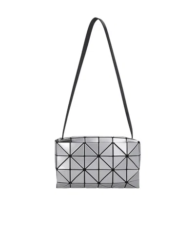 Bao Bao Issey Miyake Geometric Patchwork Glossy Diamond-quilt Shoulder Bag In Gray