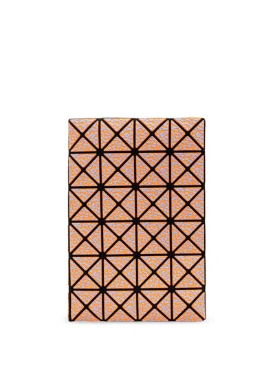 Bao Bao Issey Miyake Geometric-pattern Cotton Card Case In Orange
