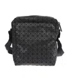 Bao Bao Issey Miyake Geometric Pattern Leather Shoulder Bag With Adjustable Strap In Black