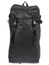Bao Bao Issey Miyake Geometric Pattern Leather Backpack With Structured Silhouette In Black