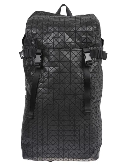 Bao Bao Issey Miyake Geometric Pattern Leather Backpack With Structured Silhouette In Black