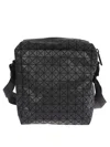 Bao Bao Issey Miyake Geometric Pattern Leather Shoulder Bag With Adjustable Strap In Black