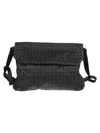 Bao Bao Issey Miyake Geometric Pattern Leather Shoulder Bag With Adjustable Strap In Black